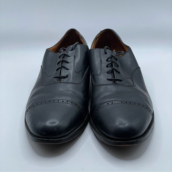Peal & Co Brooks Brothers Sz 10 E Black Leather Oxford Dress Shoes England - Picture 3 of 13